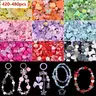 Cutecore Creative Cute Kawaii DIY Beads Craft Kit - 420-480pcs 9-Color Acrylic Beads, Flower & Heart Kits, Bear/Candy Charms, Bows, Clips, Bell & String for DIY Bracelets, Costume Jewelry