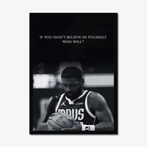 Kyrie Irving Believe In Yourself Poster - Motivational Basketball Wall Art - Inspirational Room Decor - Gift for Athletes [UNFRAMED]