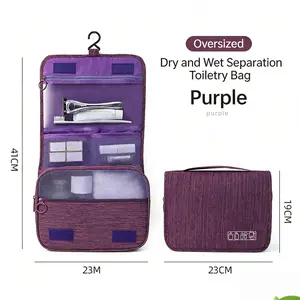 Extra Large Hanging Toiletry Bag | Red Waterproof Dry-Wet Separation - Travel Organizer, Perfect for Business Trips & Vacations