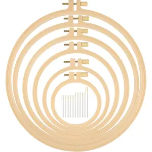 6 count Embroidery Hoop 6 Size, Round Plastic Cross Stitch Hoop with 16  (3.6In to 10.7 in), Small Embroidery Hoop, Cross Stitch Hoops and Frames, Suitable for Embroidery, Craft Sewing
