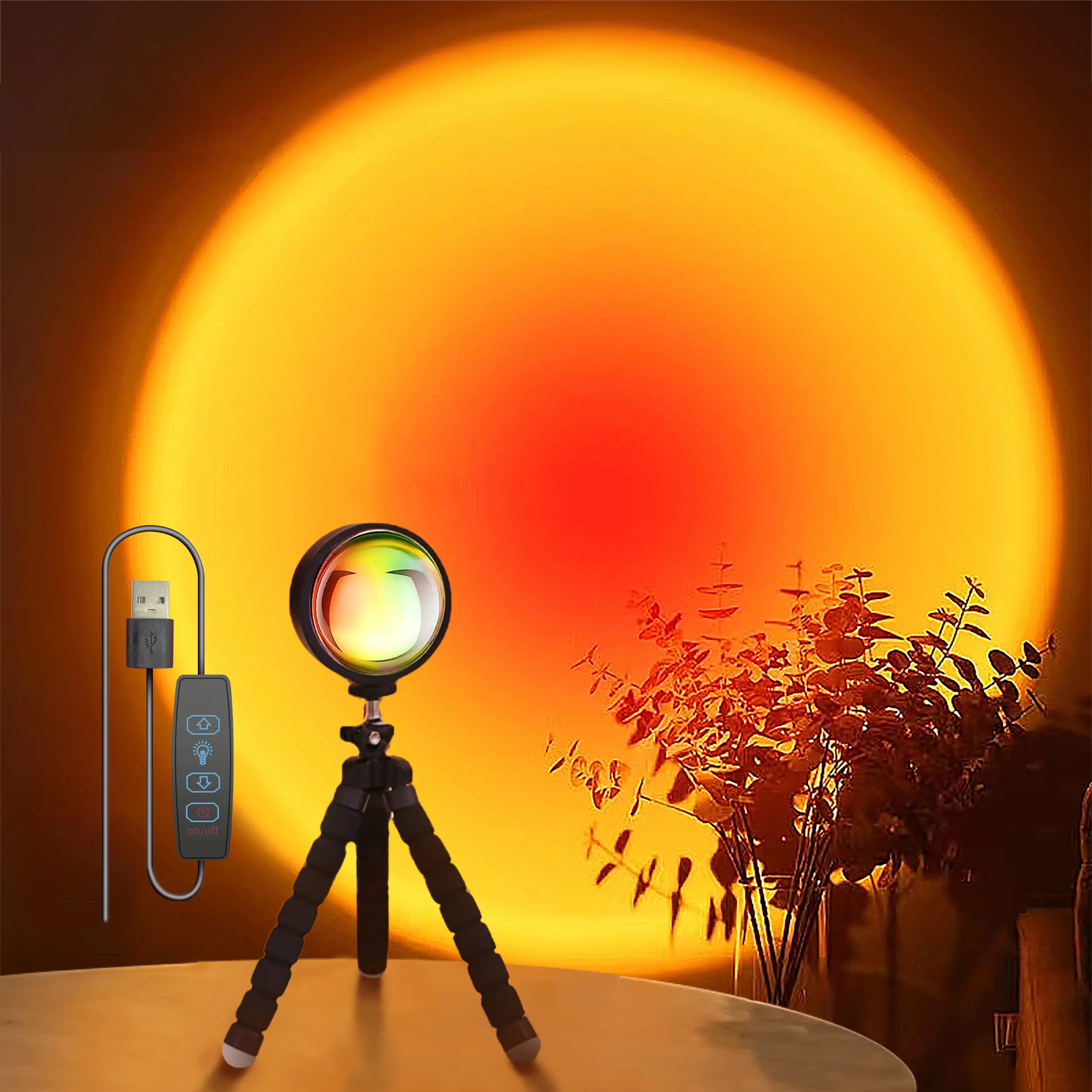 【QUIGO】Sunset Lamp Projector Sun Lamp Projector Sunset Light 360° Rotation Lights Sunset Lamp for Bedroom Decor and Aesthetic Room Decor Gifts for Women
