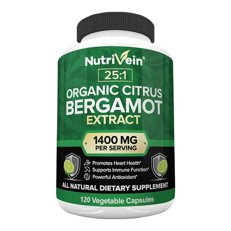 Citrus Bergamot Health Supplement – ​​Supports Heart and Immune Health, 120 Capsules
