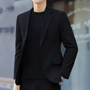 2025 Men’s Casual Suit Jacket Korean Style Slim Fit Petite Blazer Spring/Autumn Jacket Trendy Cool Formal Single Blazer Top Fashion