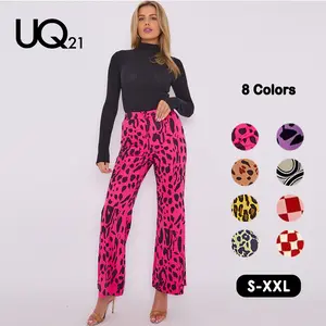 UNIQUE 21  Women's Multi Color Printed High-Waisted Wide-Leg Trousers, 2024 Women's Daily Wear Pants for All Seasons(S-XXL)