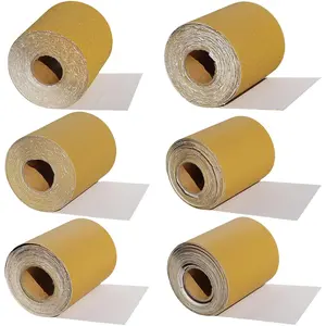 Total 30 Yards 2-3/4" Wide PSA Continuous Roll Kit - 60, 80, 120, 220, 320, 400 Grit Longboard Sandpaper, Self Adhesive Stickyback Sanding Sheets Paper for Automotive, Woodworking Sanding Blocks