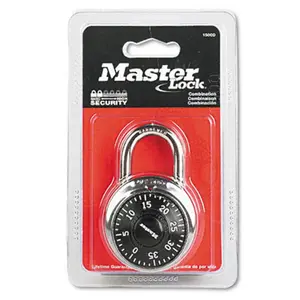 Master Lock  Combination Lock- Stainless Steel- 1-7/8" Wide- Black Dial