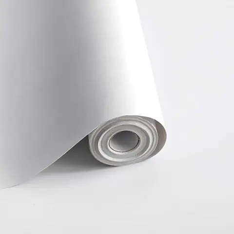 White Peel-and-Stick Vinyl Wallpaper, Glue-Free Self-Adhesive Stick-On Wallpaper, Cut-to-Size Waterproof Decorative Roll for Kitchen, Bedroom Walls (Home Improvement Building Supplies)