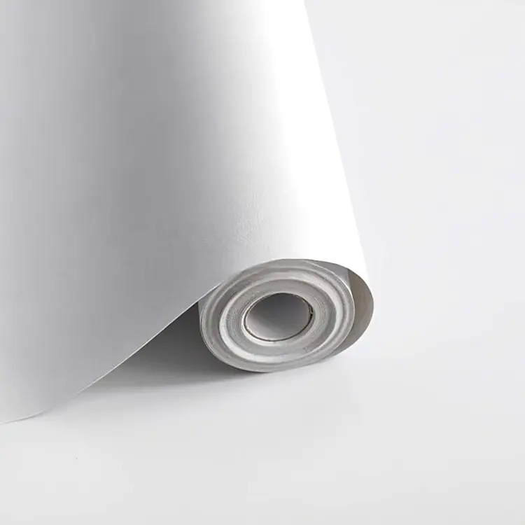 White Peel-and-Stick Vinyl Wallpaper, Glue-Free Self-Adhesive Stick-On Wallpaper, Cut-to-Size Waterproof Decorative Roll for Kitchen, Bedroom Walls (Home Improvement Building Supplies)