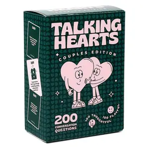 Talking Hearts Couples Card Game - 200 Conversation Questions Ultimate Travel Companion & Conversation Starter for Date Night