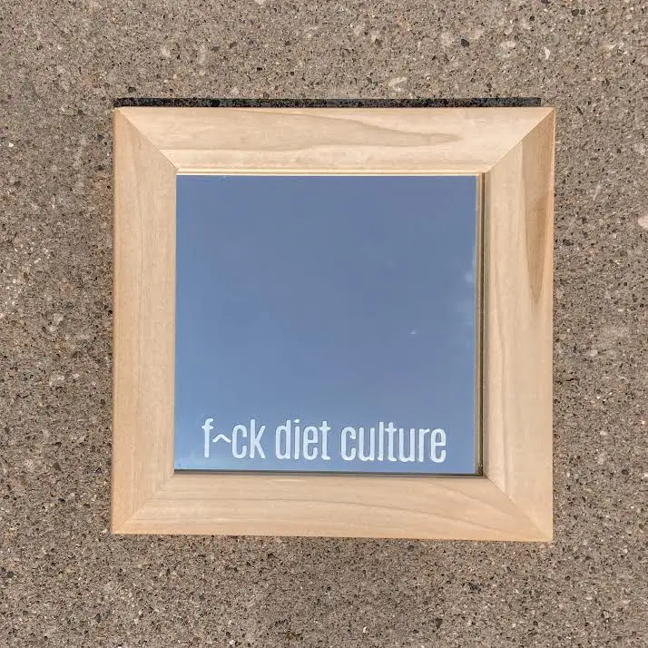F*ck Diet Culture Affirmation Mirror Decal, Self Love Mirror Sticker, Affirmation Sticker, Mirror Sticker, Body Positive Sticker, Affirmation Decal For Mirror, Water Resistant, Glossy, So Blooming Company Mental Health Matters Sticker
