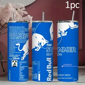 1pc 17/20oz Blue Summer ,Travel coffee mug,Double-layer vacuum stainless steel insulated water bottle (with lid),Portable travel cup- Reusable,Perfect for Valentine'S Day,Mother'S Day,Father's Day,Outdoor camping Coffee Cups & Mugs