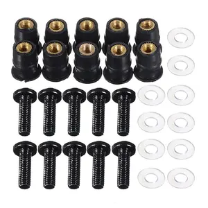 10pcs M5x16mm Motorcycle Windscreen Windshield Bolts Screws Nut Fastener for Honda Suzuki Yamaha Kawasaki