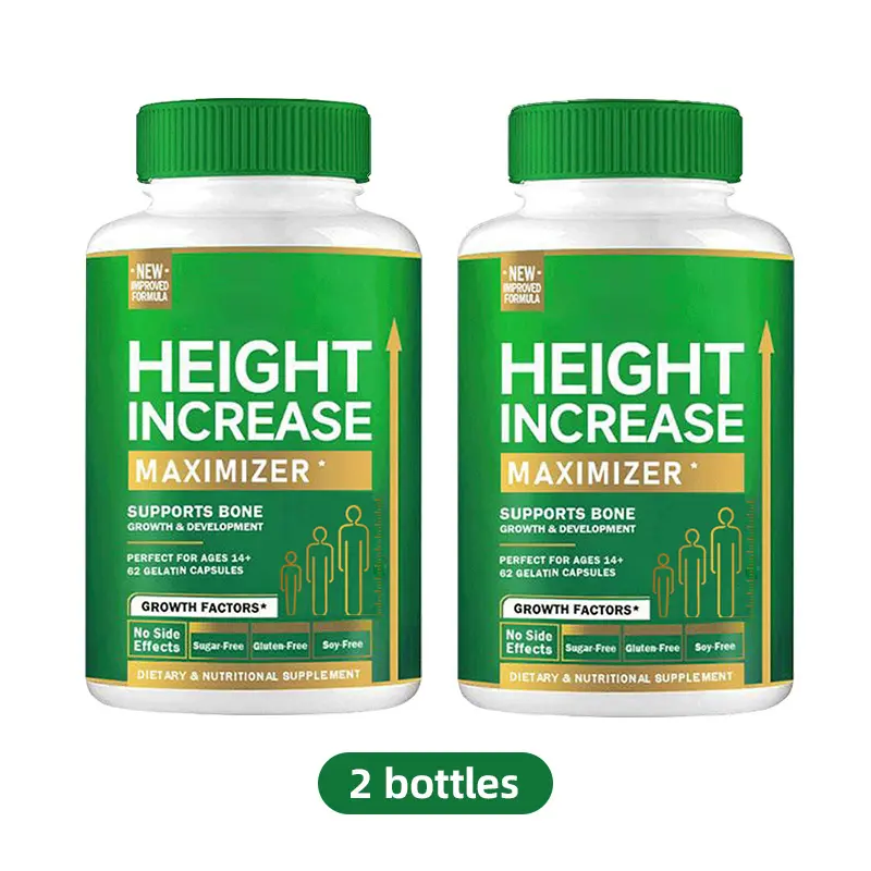 2 Bottles Growth Capsules to Grow Taller - Height Increase Maximizer with Calcium for Bone Strength -Natural Get Taller Supplement - Dietary Edible Healthcare Fitness
