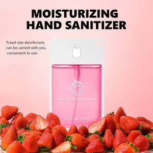 Strawberry-scented hand sanitizer spray, moisturizing strawberry-scented hand spray, travel-sized bottle, portable household cleaning hand sanitizer spray, refreshing, deodorizing, germ-killing, and cleaning spray, Personal hygiene