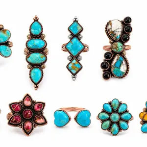 Pure Copper & Naturally Stone Rings