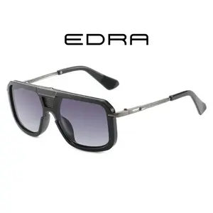 Modern Luxury Fashion Square Pilot Sunglasses, Unisex Shades, Resistant High Quality PC and Metal Frame