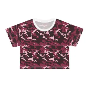 Burgundy Camo Crop Tee