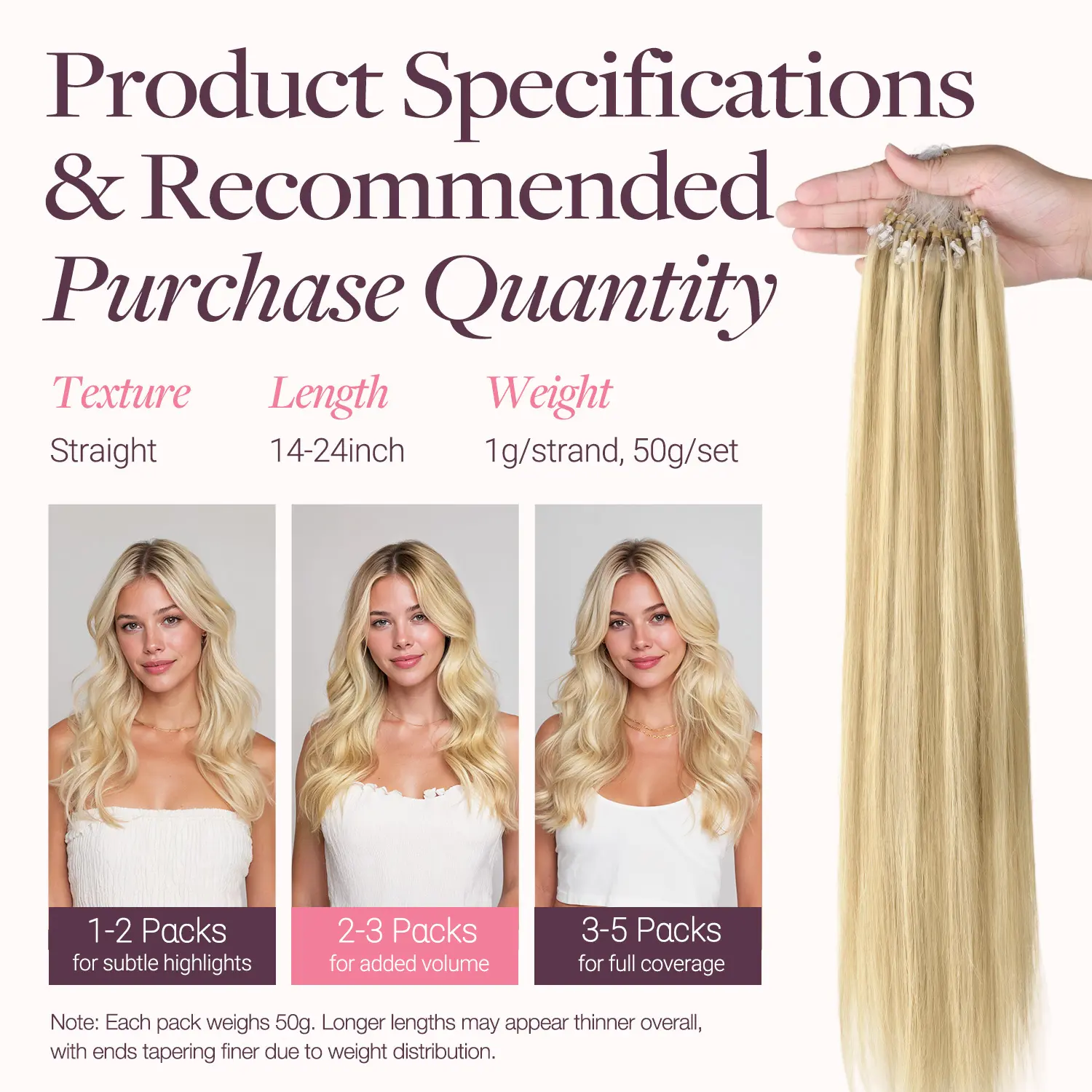 GOO GOO Micro Link EasyFit Remy Human Hair Extensions, Cold 
