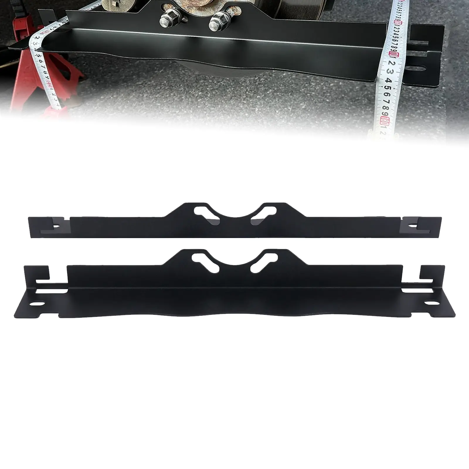 Heavy Duty Wheel Alignment Tools Toe In Positioning Plates with Hanging Holes for Easy Wall Storage Upgraded Black Silver Design Automotive Tire Inflator