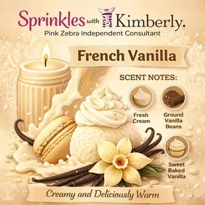 Sprinkles with Kimberly French Vanilla Soft Soy Wax Melts Creamy and Deliciously Warm Scent Notes Fresh Cream Ground Vanilla Beans