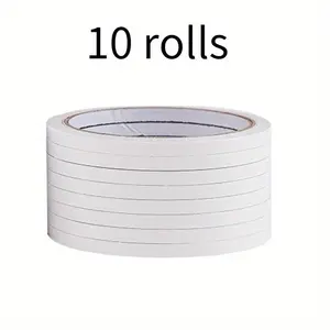 Double Sided Transparent Self Adhesive Tape, 10 Rolls Strong Adhesive Tape for Office, School, DIY, Scrapbooking, Art, Crafts, Cards, and Gifts