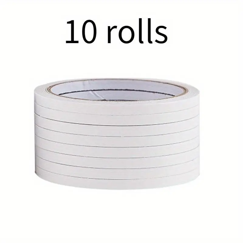 Double Sided Transparent Self Adhesive Tape, Clear Double Sided Tape, 10 Rolls Strong Adhesive Tape for Office, School, DIY, Scrapbooking, Art, Crafts, Cards, and Gifts