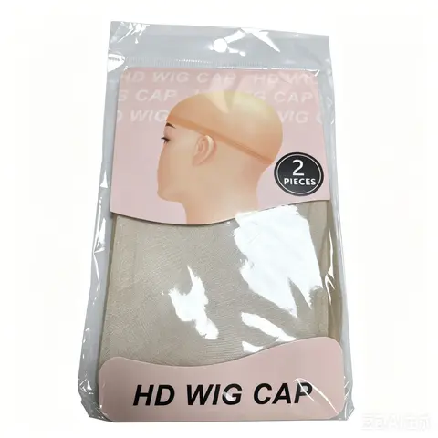 Invisible Lace Front Wig Caps - 1 Pack (2 Pieces), Breathable Transparent Elastic Stocking Caps for All Wig Types
