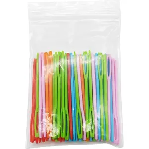 100 Pieces Colorful Plastic Sewing Needles, 7CM Length, Large Eye 2mm x 15 mm, Blunt Needles, Learning Needles, Plastic Yarn Needles, Safety Lacing Needles,Darning Needles