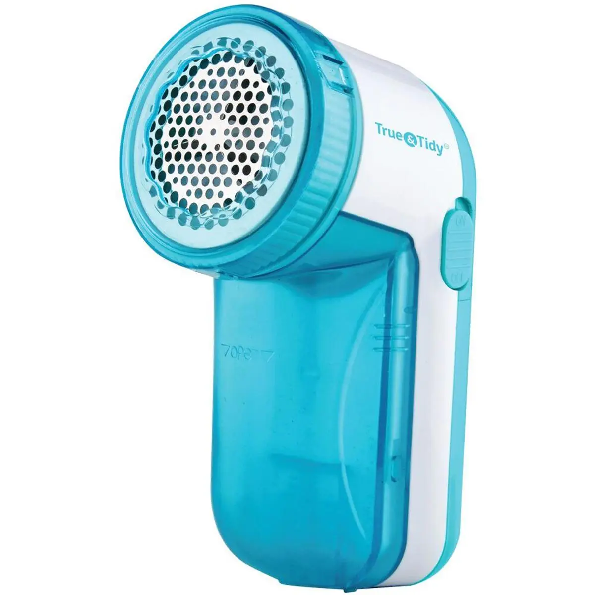 212 MAIN Cordless Portable Lint Remover - Battery-Operated, Stainless Steel, Compact, Detachable Tray, Small Dimensions, Teal & White Lint Eraser