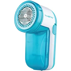 212 MAIN Cordless Portable Lint Remover - Battery-Operated, Stainless Steel, Compact, Detachable Tray, Small Dimensions, Teal & White Lint Eraser