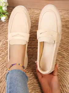 Women's Casual Slip-On Loafers, Soft Sole Flats, Round Toe Design, Comfortable All-Day Wear, Perfect for Daily & Office Use