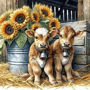 Cow Pattern DIY Diamond Arts Colorful Painting Kit without Frame, DIY 5D Diamond Arts Colorful Painting Kit, Wall Art Decor for Home Living Room Bedroom