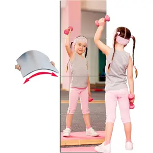 Acrylic Mirror Non-shatterproof Mirror Full Length Wall Gym for Home Mirror Frameless Home Fitness Mirrors (4pcs,12 in x12 in ), Silver