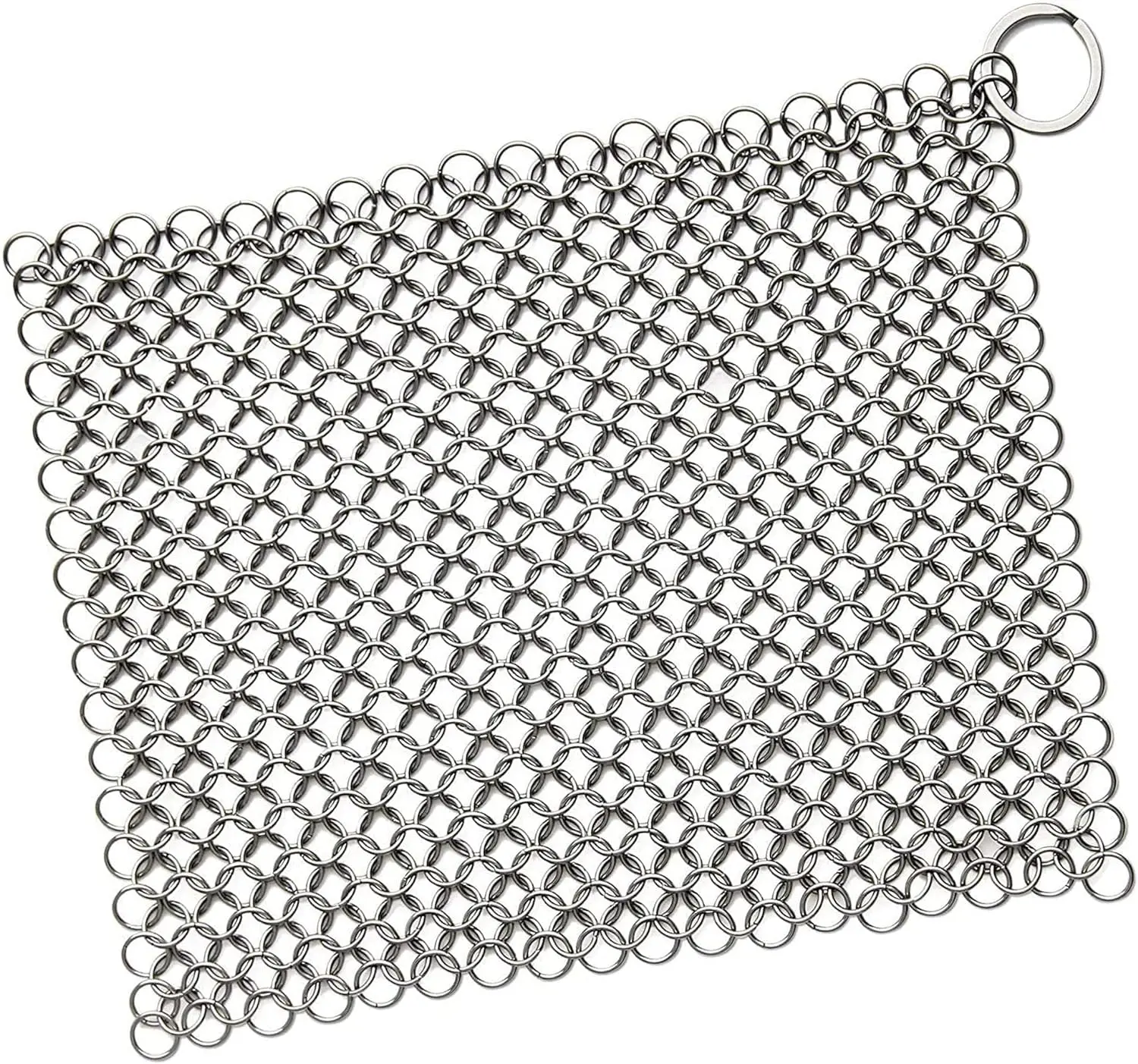 Scrubber Chainmail - Cleaner for Cast Iron Stainless Steel Anodized Cookware Scraper Cleaning Dutch Ovens Scourer for All Types of Skillet Griddles Cast Iron Pans Pots Grills & DIshes Sponge Dutch Ovens by Krisp Beauty Kitchen Smooth Pad Baking