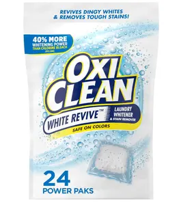 OxiClean White Revive Laundry Whitener and Stain Remover Power Paks, 24 Count