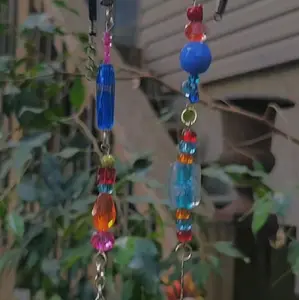 Unique Handmade Bead Curtains - Colorful Boho Beaded Hanging Decor with Chain Attachment