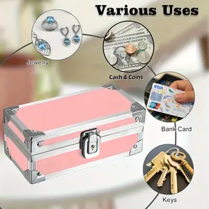 Lockable Cash Box, Money Box for Secure Cash Storage, Penny Bank for Collectors, Drug Box Safety Protection, Storage Boxes for Drugs, Jewelry, Cosmetics, Etc