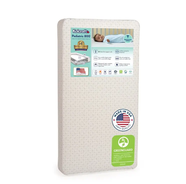 Kolcraft Pediatric 800 Extra Firm Baby Crib & Toddler Mattress, 80 Coil, Waterproof, Ecru Kolcraft Pediatric 800 Extra Firm Baby Crib & Toddler Mattress, 80 Coil, Waterproof, Ecru