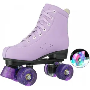 Women's Girls High-top Roller Skates - Beginner Friendly, Indoor/Outdoor Classic Double-Row Skates
