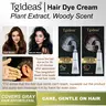 Tgideas Hair Dye Comb with Cream - Portable Home-Use Gentle Cosmetic, Hyaluronic Acid, 100% Gray Coverage, Permanent Gray Hair Dye Color, Black & Brown Options, 1 Box with Haircare Tools