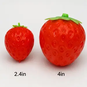XL Squishy Strawberry 4inches  - Red Moldable Fidget Toy for Kids & Adults, Stress Relief Sensory Squeeze Toy, Fun Play & Relaxation