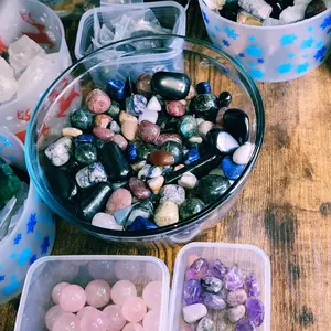 Crystal Scoops with Carvings, Tumbles, and Raw Crystals