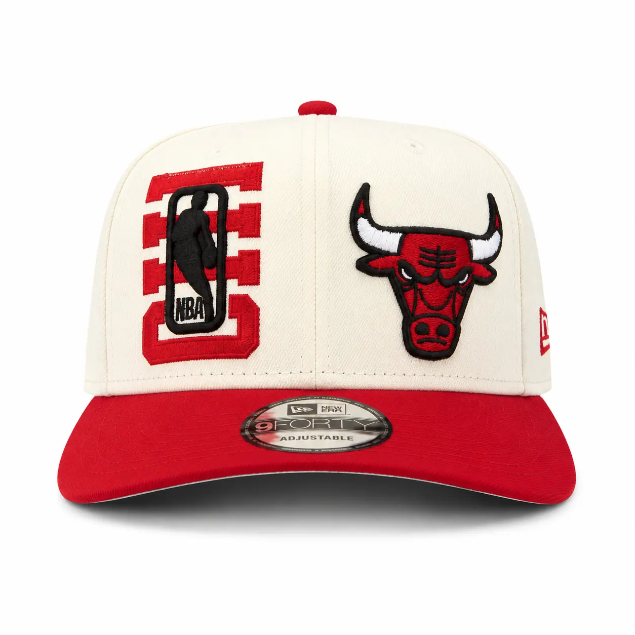 New Era Chicago Bulls Baseball Hat – 9FIFTY Snapback Cap with Embroidered Bulls Logo, Flat Visor, Adjustable Closure Wirte Red #CAP