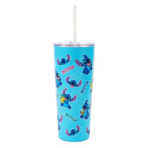 Disney Lilo & Stitch Snack Toss Double-Walled Stainless Steel Beverage Tumbler, Collectible Entertainment Cup