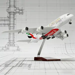 1:200 Scale Air-bus A380 Alloy Model Airplane, 14.2 Inch Display Base, Metal Body & Sliding Landing Gear, Adult Collectible Decor Gift, Model Aircraft