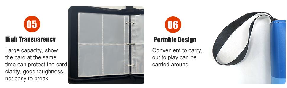 400 Pockets Soccer Card Binder for Soccer Cards 2025 2026,Portable Waterproof Storage Bag with Removable Sleeves for Topps Sports Cards Collectors