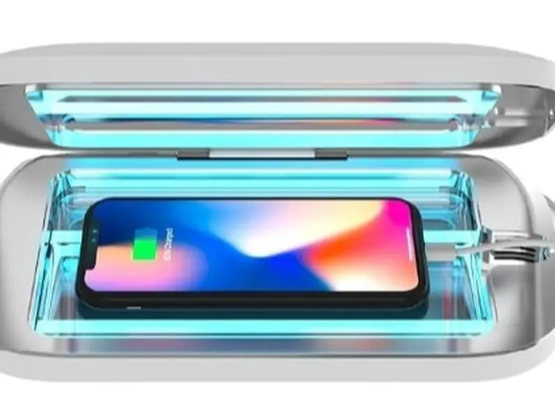 Fast Qi Wireless Charger Pad & UV Sanitizer (PhoneBath Deep Clean Wireless Charger Box) Charging Cellphone Smartphone Portable Electronic