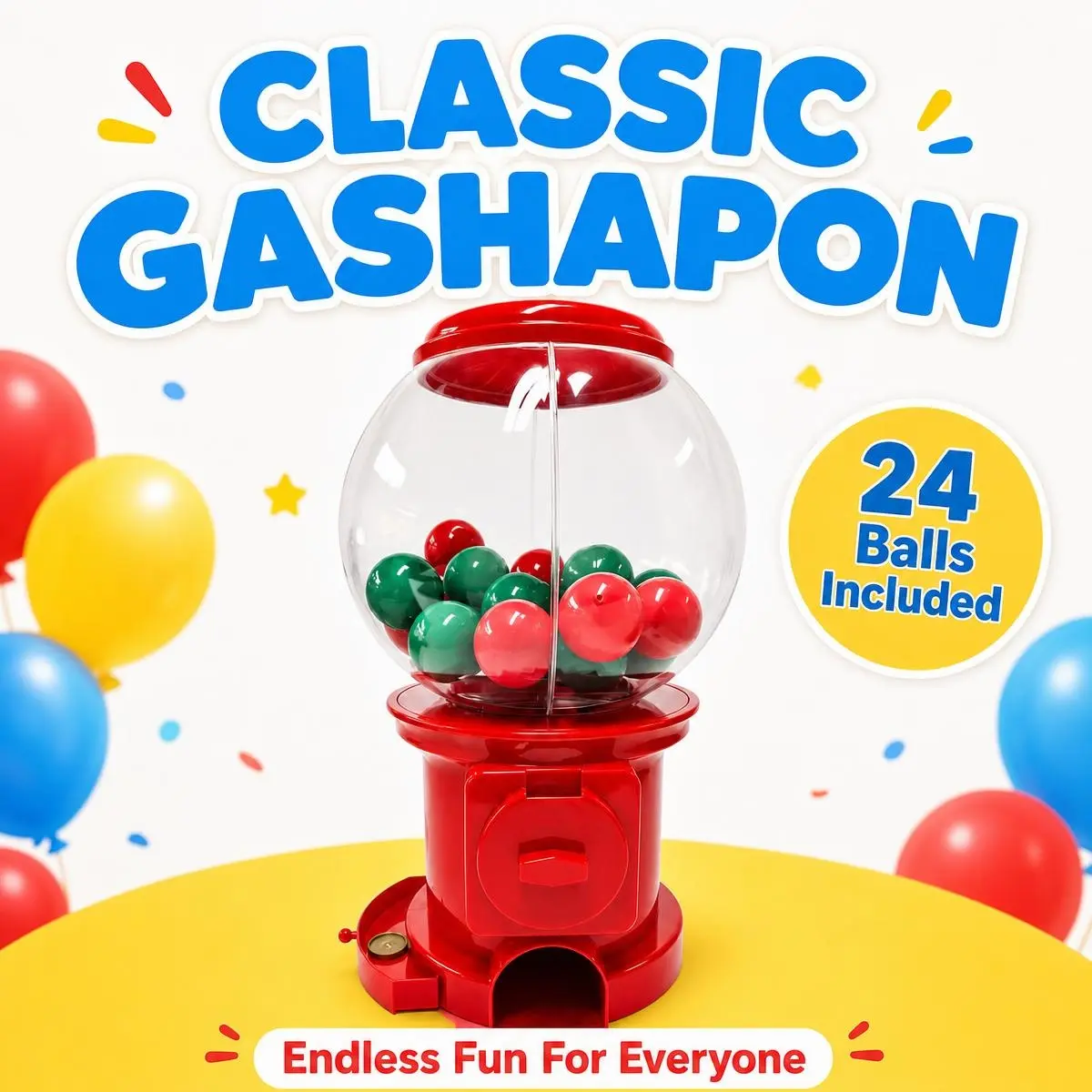 capsule vending machine Christmas Refillable Gumball Machine - Classic Novelty Stress Relief Toy with Empty Red & Green Capsules, Coins - Ideal for Holiday Parties, Family Play, Perfect Christmas Gift
