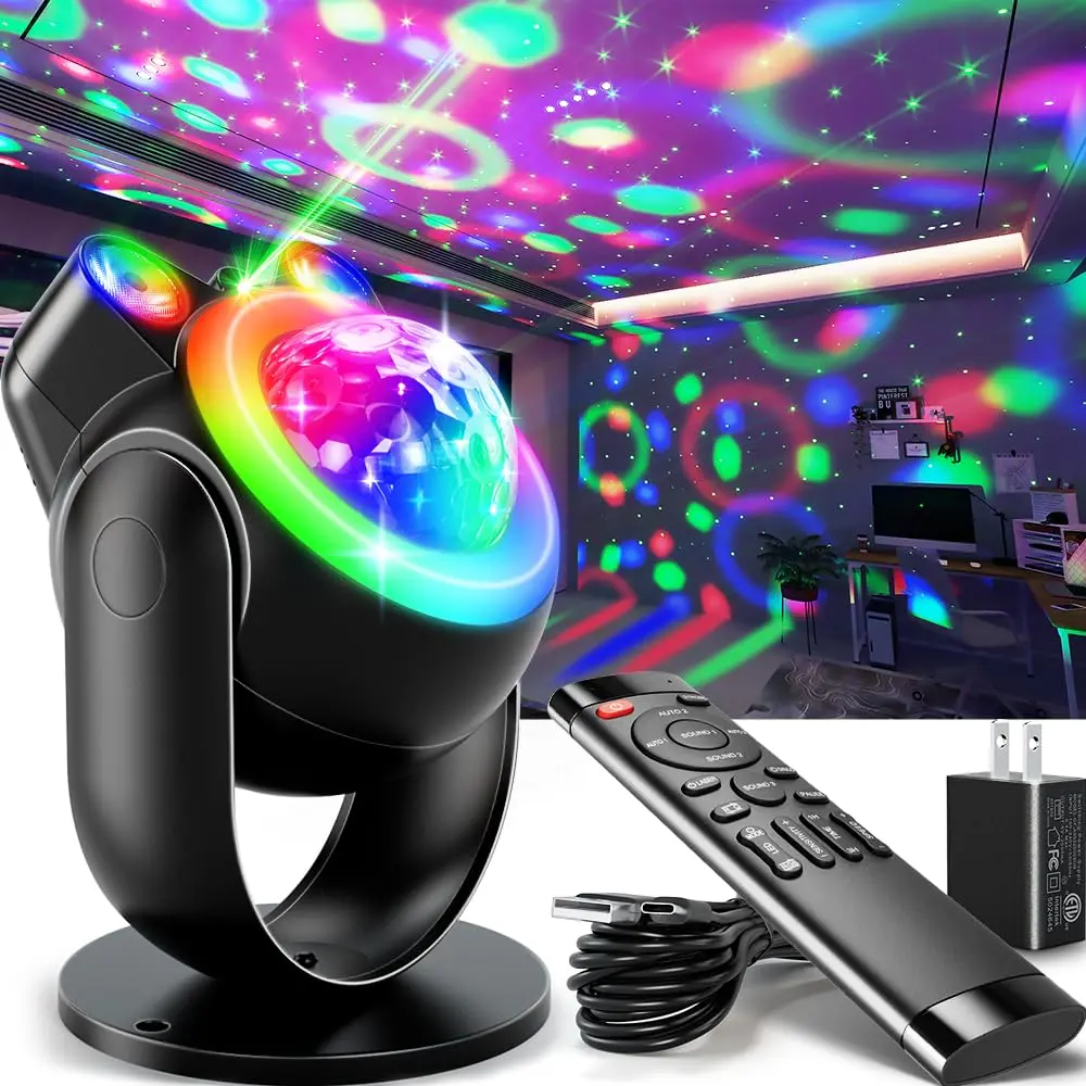 Party Lights Dj Disco Light Ball With Star Projector Sound Activated Strobe For Parties  Bar Birthday Wedding Pub Holiday Event Live Show Christmas Living Room Decorations