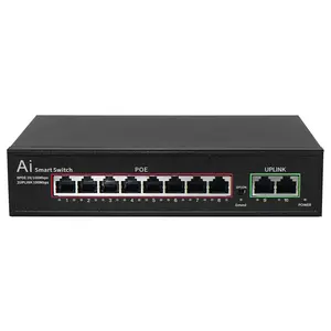 Standard 52V-POE network switch with 5, 6, 8, 10, 12 ports, national standard POE power supply, 100Mbps